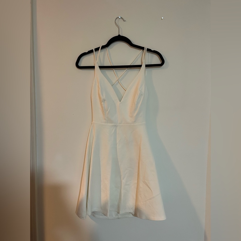 NWT Lulus white backless scrappy skater dress